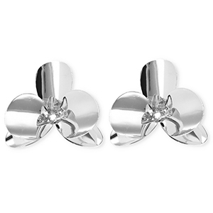 Statement Ohrringe&nbsp;/&nbsp;Ohrstecker Blume mit Rostfrei Stahl-Stecker Silver
