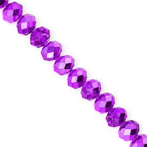 Top Glas Facett Perlen 8x6&nbsp;mm Rondellen Dark purple-pearl shine coating