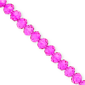 Top Glas Facett Perlen 8x6&nbsp;mm Rondellen Fuchsia pink