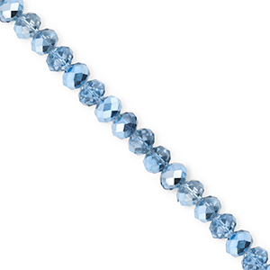 Top Glas Facett Perlen 4x3&nbsp;mm Rondellen Blue-pearl shine coating