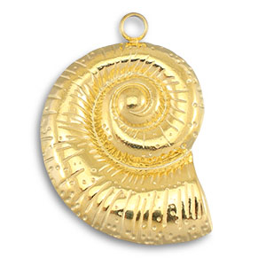 Stainless Steel - Rostfrei Stahl Anh&auml;nger Muschel Gold