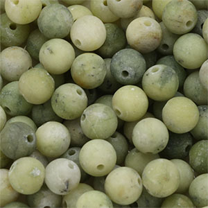 Naturstein Perlen Seraphinit 6mm matt Olive green
