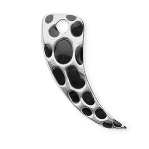 Stainless Steel - Rostfrei Stahl Anh&auml;nger Horn mit Leopard-Print Silver-black