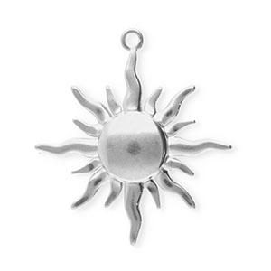 Stainless Steel - Rostfrei Stahl Anh&auml;nger Sonne Silver