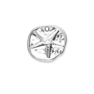 Stainless Steel - Rostfrei Stahl Anh&auml;nger Rund mit Seestern Silver