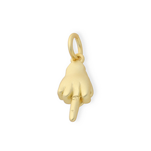 Brass TQ Metall Anh&auml;nger Mittelfinger Gold