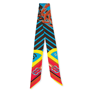 Bandana Schal mit Lederriemen Red-brown-blue