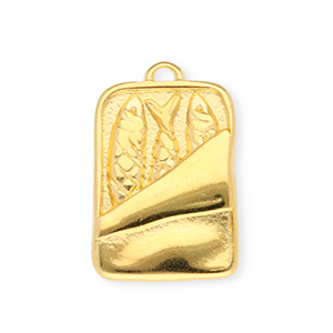 Metall Anh&auml;nger DQ Sardinen-Dose Gold (Nickelfrei)
