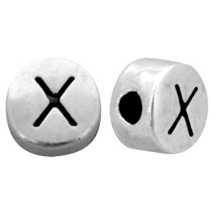 DQ Metall Perlen Buchstabe X Antik silber (Nickelfrei)