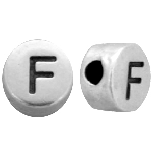 DQ Metall Perlen Buchstabe F Antik silber (Nickelfrei)