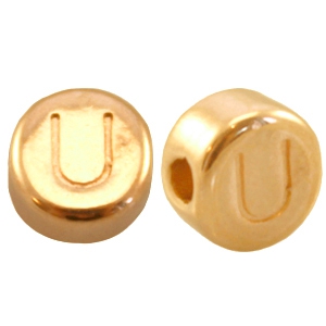 DQ Metall Perlen Buchstabe U Gold (Nickelfrei)