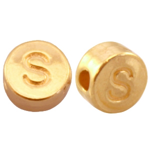 DQ Metall Perlen Buchstabe S Gold (Nickelfrei)