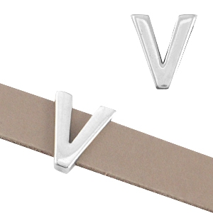 DQ Metall Schieber Buchstabe "V" &Oslash;10.3x2.3mm Antik silber (nickelfrei)