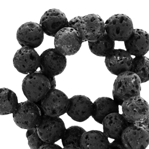 4 mm Naturstein Perlen matt Lava black
