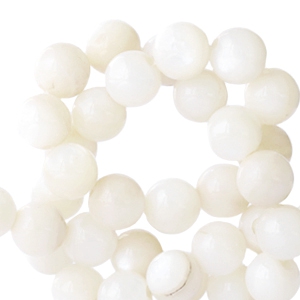 Muschel Perlen Basic rund 4mm White
