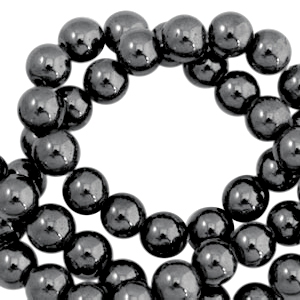 H&auml;matit Perlen rund 4mm Anthracite grey