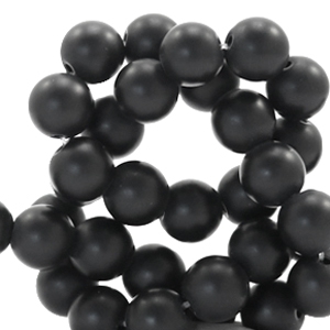 Naturstein Perlen 6mm matt black
