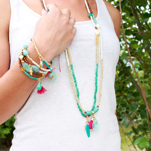 Ketten und Armb&auml;nderset im echten Bohemian Beach Style!