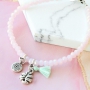 Farbenfrohen Schmuck in zarten rose und gr&uuml;nen T&ouml;nen Facett Perlen