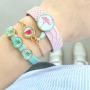 Fr&ouml;hlicher Schmuck mit Basic Cabochons, Cuoio, DQ Metall, Muschel Anh&auml;nger und Macram&eacute;
