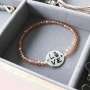 Armb&auml;nder mit passenden Ohrringen aus DQ Metall, DQ Leder, ImpressArt und Facettperlen