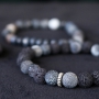 Cooler M&auml;nnerschmuck mit Perlen und DQ Leder