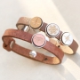 Winterschmuck mit Holz Cabochons, Cuoio Armb&auml;ndern und Macram&eacute; Band
