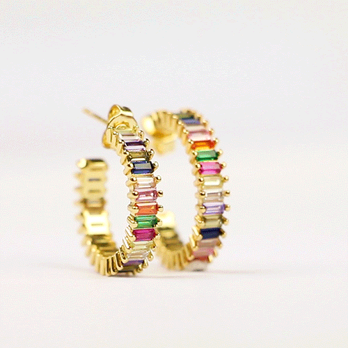 Atemberaubende Zirkonia Regenbogen Schmuck Stil wie folgt: