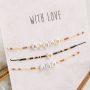 Trendy Armb&auml;nder aus Makram&eacute; Band mit Miyuki Perlen und Buchstabenperlen
