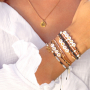 Trendy Armb&auml;nder aus Makram&eacute; Band mit Miyuki Perlen und Buchstabenperlen