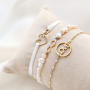 Musthave-Schmuckherstellung mit Edelstahl-Zwischenst&uuml;cke und farbigem Satin-Draht 