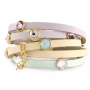 Sch&ouml;ne Armb&auml;nder mit Swarovski SS34 flat back & 5mm DQ Leder flach