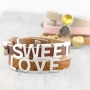 Trendy Cuoio und Love Crystal Armb&auml;nder kombiniert mit Metall Buchstaben Schieber!