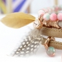 Gesteppte Imitat Leder und Naturstein Perlen f&uuml;r trendy Schmuck