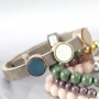 Armb&auml;nder aus Polaris Cabochon auf super sch&ouml;nem Cuoio Leder