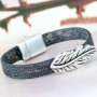 Wow! Mach diese stilvollen Armb&auml;nder aus DQ Metall mit DQ Metall Netz Kordel