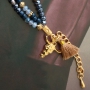 Schmuck Set in schickem Royal blue kombiniert mit Metall DQ gold