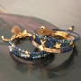 Schmuck Set in schickem Royal blue kombiniert mit Metall DQ gold