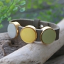Lassen Sie sich inspirieren durch die sch&ouml;nsten Designs Cuoio Armb&auml;nder mit Cabochons von Polaris Elements und Schiebern aus DQ Metall