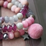 Trendy Schmuck aus Naturstein Perlen Facett geschliffen mit rosa T&ouml;nen